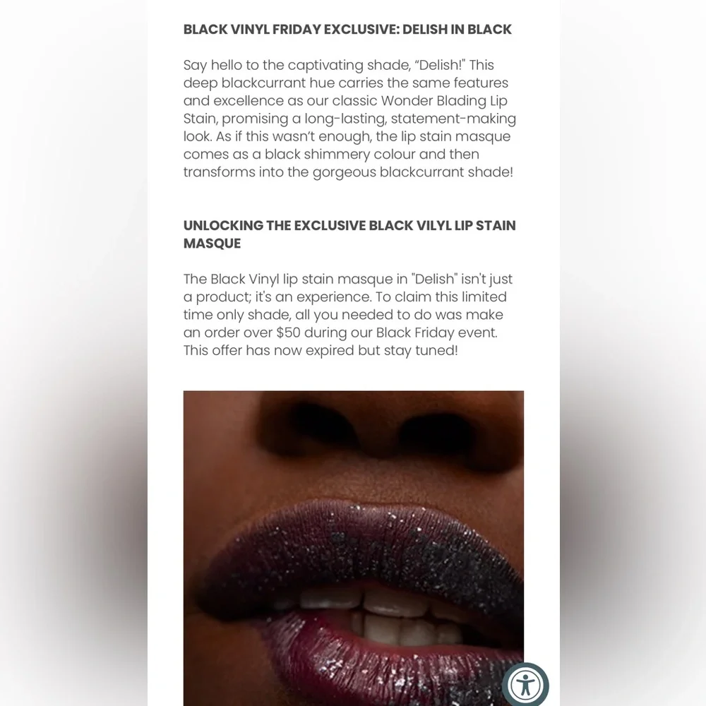 Wonderskin Lip Stain, Black Vinyl limited edition - Picture 7 of 7